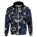 Custom Geelong Cats NAIDOC Week 2024 Zip Hoodie Fire Burning Aboriginal Dots Art