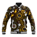 Custom Hawthorn NAIDOC Week 2024 Baseball Jacket Fire Burning Aboriginal Dots Art