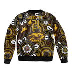 Custom Hawthorn NAIDOC Week 2024 Bomber Jacket Fire Burning Aboriginal Dots Art