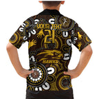 Custom Hawthorn NAIDOC Week 2024 Family Matching Mermaid Dress and Hawaiian Shirt Fire Burning Aboriginal Dots Art