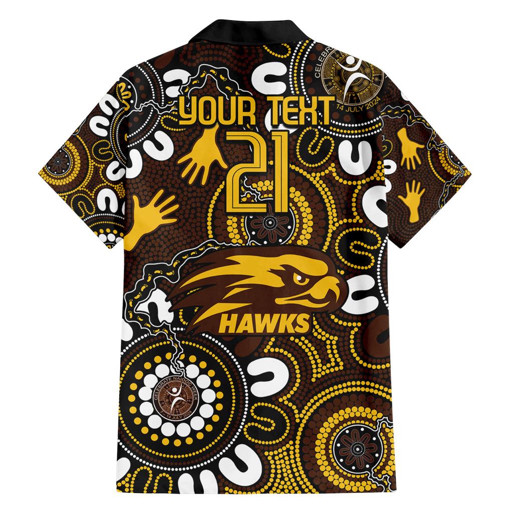 Custom Hawthorn NAIDOC Week 2024 Family Matching Off Shoulder Short Dress and Hawaiian Shirt Fire Burning Aboriginal Dots Art