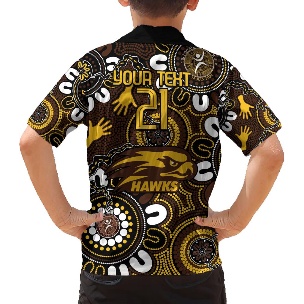 Custom Hawthorn NAIDOC Week 2024 Family Matching Short Sleeve Bodycon Dress and Hawaiian Shirt Fire Burning Aboriginal Dots Art