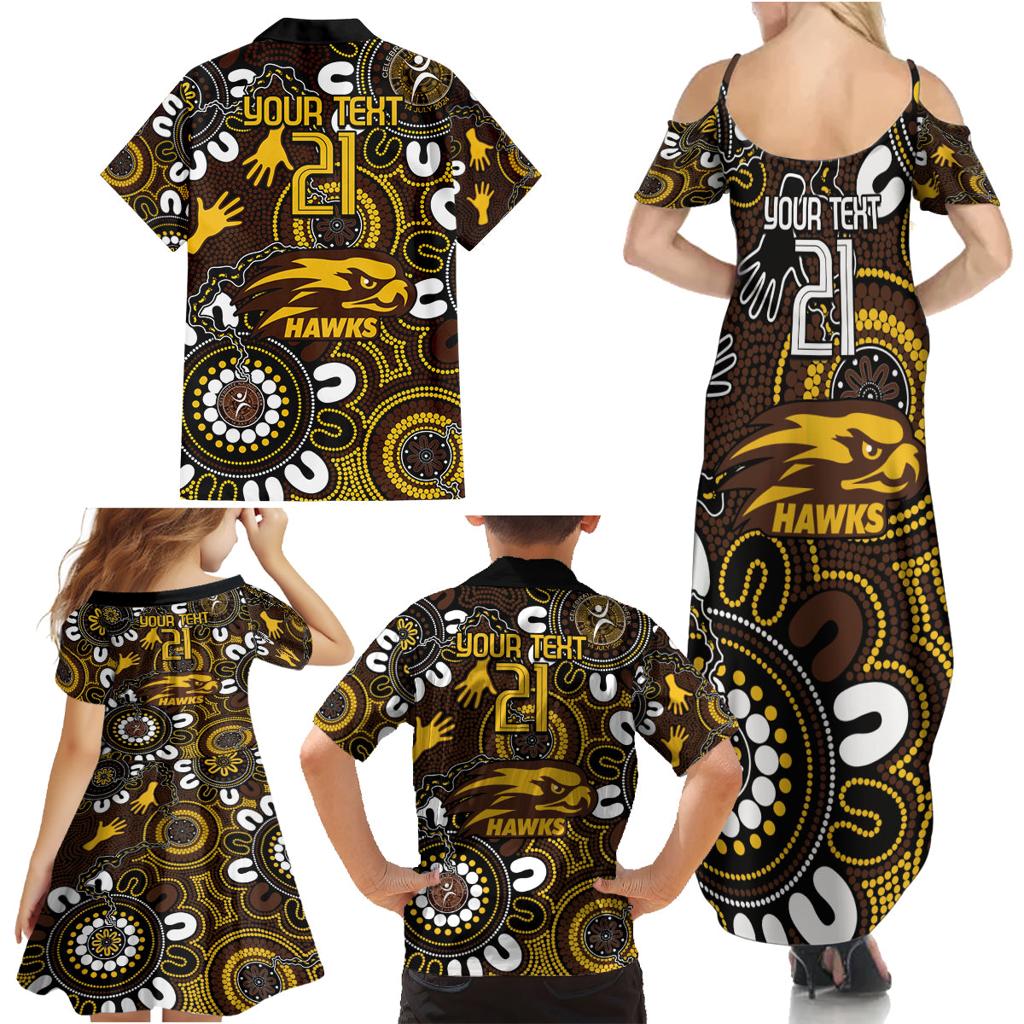 Custom Hawthorn NAIDOC Week 2024 Family Matching Summer Maxi Dress and Hawaiian Shirt Fire Burning Aboriginal Dots Art