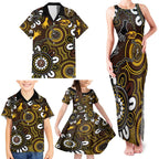 Custom Hawthorn NAIDOC Week 2024 Family Matching Tank Maxi Dress and Hawaiian Shirt Fire Burning Aboriginal Dots Art