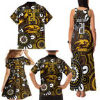Custom Hawthorn NAIDOC Week 2024 Family Matching Tank Maxi Dress and Hawaiian Shirt Fire Burning Aboriginal Dots Art