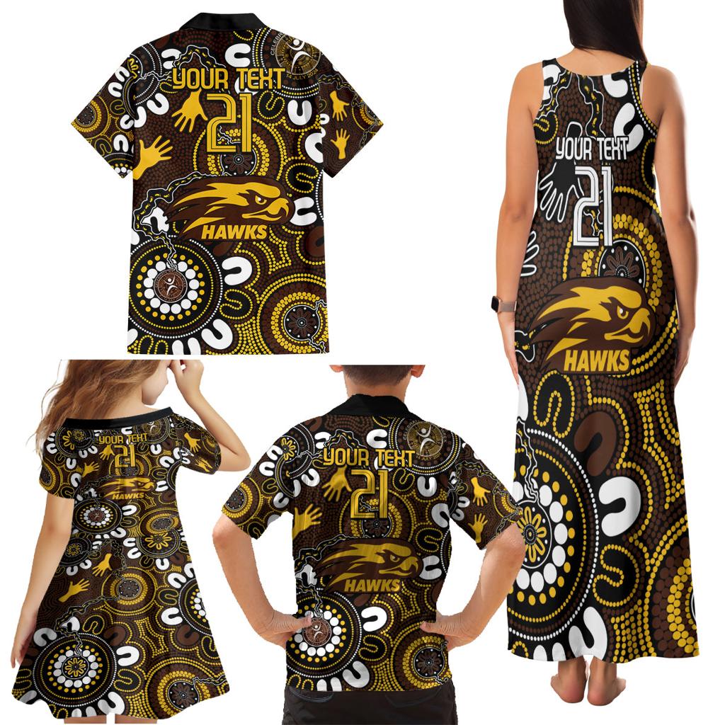 Custom Hawthorn NAIDOC Week 2024 Family Matching Tank Maxi Dress and Hawaiian Shirt Fire Burning Aboriginal Dots Art