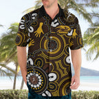 Custom Hawthorn NAIDOC Week 2024 Hawaiian Shirt Fire Burning Aboriginal Dots Art