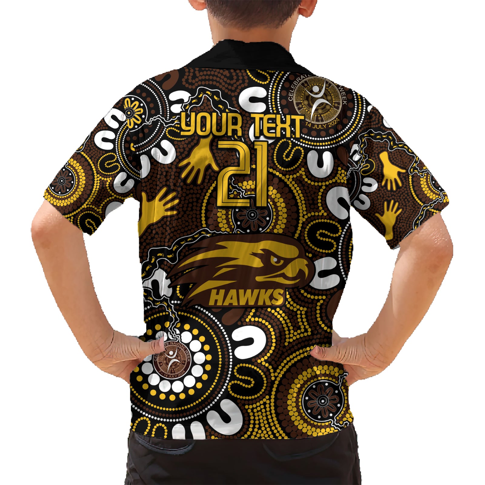 Custom Hawthorn NAIDOC Week 2024 Hawaiian Shirt Fire Burning Aboriginal Dots Art