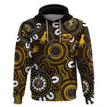 Custom Hawthorn NAIDOC Week 2024 Hoodie Fire Burning Aboriginal Dots Art