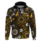 Custom Hawthorn NAIDOC Week 2024 Hoodie Fire Burning Aboriginal Dots Art