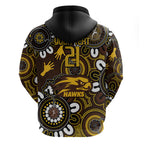 Custom Hawthorn NAIDOC Week 2024 Hoodie Fire Burning Aboriginal Dots Art