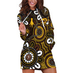 Custom Hawthorn NAIDOC Week 2024 Hoodie Dress Fire Burning Aboriginal Dots Art