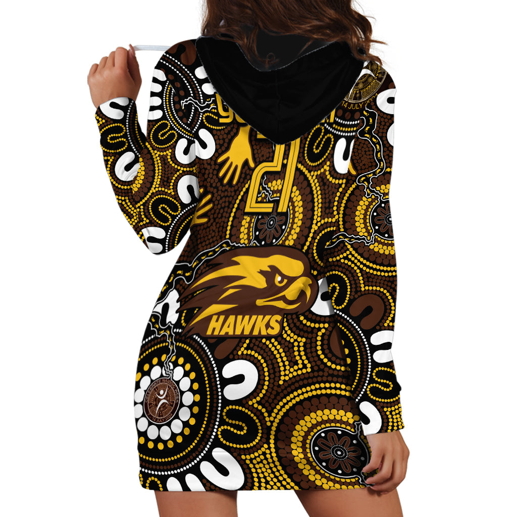 Custom Hawthorn NAIDOC Week 2024 Hoodie Dress Fire Burning Aboriginal Dots Art