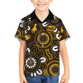 Custom Hawthorn NAIDOC Week 2024 Kid Hawaiian Shirt Fire Burning Aboriginal Dots Art