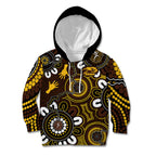 Custom Hawthorn NAIDOC Week 2024 Kid Hoodie Fire Burning Aboriginal Dots Art