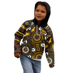 Custom Hawthorn NAIDOC Week 2024 Kid Hoodie Fire Burning Aboriginal Dots Art