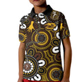 Custom Hawthorn NAIDOC Week 2024 Kid Polo Shirt Fire Burning Aboriginal Dots Art