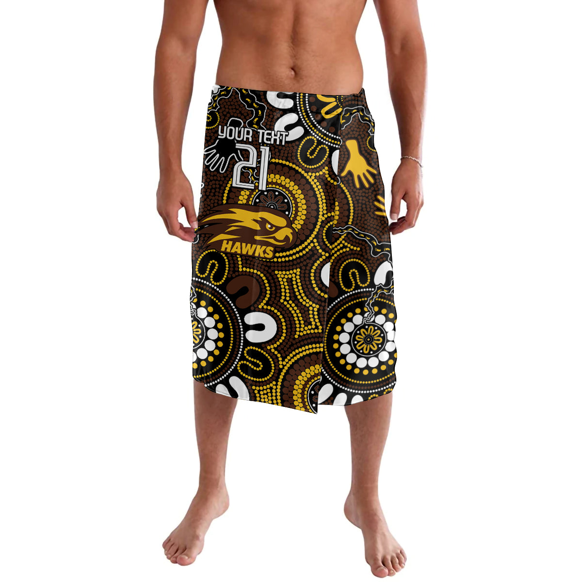 Custom Hawthorn NAIDOC Week 2024 Lavalava Fire Burning Aboriginal Dots Art