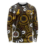 Custom Hawthorn NAIDOC Week 2024 Long Sleeve Shirt Fire Burning Aboriginal Dots Art