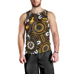 Custom Hawthorn NAIDOC Week 2024 Men Tank Top Fire Burning Aboriginal Dots Art