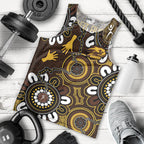 Custom Hawthorn NAIDOC Week 2024 Men Tank Top Fire Burning Aboriginal Dots Art