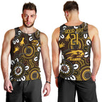 Custom Hawthorn NAIDOC Week 2024 Men Tank Top Fire Burning Aboriginal Dots Art