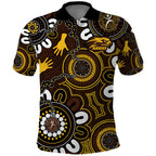 Custom Hawthorn NAIDOC Week 2024 Polo Shirt Fire Burning Aboriginal Dots Art