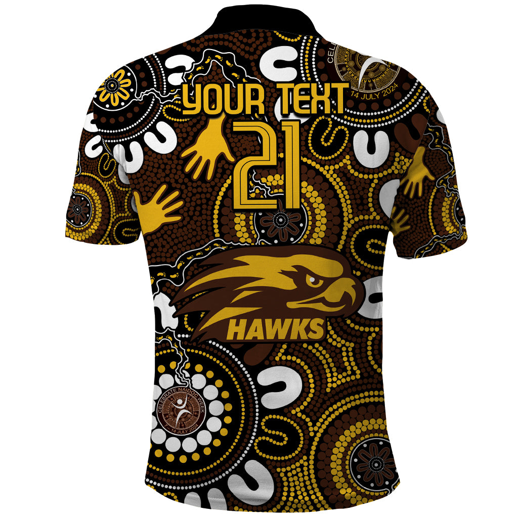Custom Hawthorn NAIDOC Week 2024 Polo Shirt Fire Burning Aboriginal Dots Art