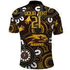 Custom Hawthorn NAIDOC Week 2024 Polo Shirt Fire Burning Aboriginal Dots Art