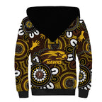 Custom Hawthorn NAIDOC Week 2024 Sherpa Hoodie Fire Burning Aboriginal Dots Art