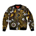 Custom Hawthorn NAIDOC Week 2024 Sleeve Zip Bomber Jacket Fire Burning Aboriginal Dots Art