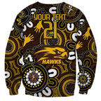 Custom Hawthorn NAIDOC Week 2024 Sweatshirt Fire Burning Aboriginal Dots Art