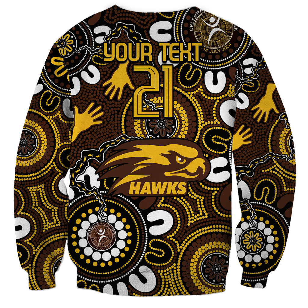 Custom Hawthorn NAIDOC Week 2024 Sweatshirt Fire Burning Aboriginal Dots Art