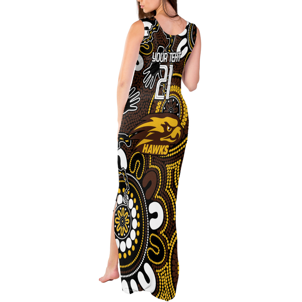 Custom Hawthorn NAIDOC Week 2024 Tank Maxi Dress Fire Burning Aboriginal Dots Art