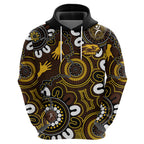 Custom Hawthorn NAIDOC Week 2024 Zip Hoodie Fire Burning Aboriginal Dots Art