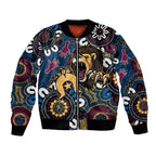 Custom Lions Football NAIDOC Week 2024 Bomber Jacket Fire Burning Aboriginal Dots Art