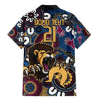 Custom Lions Football NAIDOC Week 2024 Family Matching Mermaid Dress and Hawaiian Shirt Fire Burning Aboriginal Dots Art