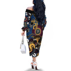 Custom Lions Football NAIDOC Week 2024 Family Matching Off The Shoulder Long Sleeve Dress and Hawaiian Shirt Fire Burning Aboriginal Dots Art