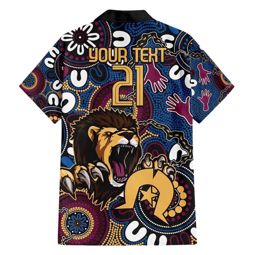 Custom Lions Football NAIDOC Week 2024 Family Matching Summer Maxi Dress and Hawaiian Shirt Fire Burning Aboriginal Dots Art