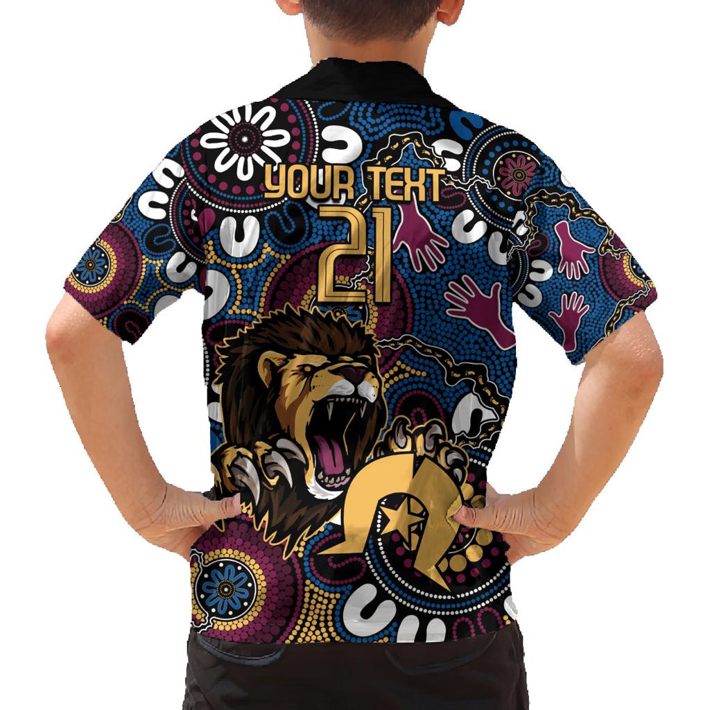 Custom Lions Football NAIDOC Week 2024 Family Matching Tank Maxi Dress and Hawaiian Shirt Fire Burning Aboriginal Dots Art