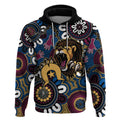 Custom Lions Football NAIDOC Week 2024 Hoodie Fire Burning Aboriginal Dots Art