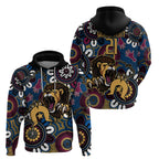 Custom Lions Football NAIDOC Week 2024 Hoodie Fire Burning Aboriginal Dots Art