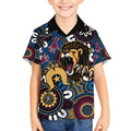 Custom Lions Football NAIDOC Week 2024 Kid Hawaiian Shirt Fire Burning Aboriginal Dots Art