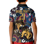 Custom Lions Football NAIDOC Week 2024 Kid Polo Shirt Fire Burning Aboriginal Dots Art
