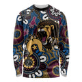 Custom Lions Football NAIDOC Week 2024 Long Sleeve Shirt Fire Burning Aboriginal Dots Art