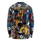 Custom Lions Football NAIDOC Week 2024 Long Sleeve Shirt Fire Burning Aboriginal Dots Art