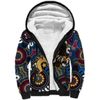 Custom Lions Football NAIDOC Week 2024 Sherpa Hoodie Fire Burning Aboriginal Dots Art