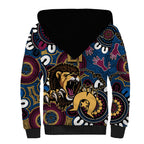 Custom Lions Football NAIDOC Week 2024 Sherpa Hoodie Fire Burning Aboriginal Dots Art