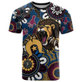Custom Lions Football NAIDOC Week 2024 T Shirt Fire Burning Aboriginal Dots Art