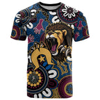Custom Lions Football NAIDOC Week 2024 T Shirt Fire Burning Aboriginal Dots Art